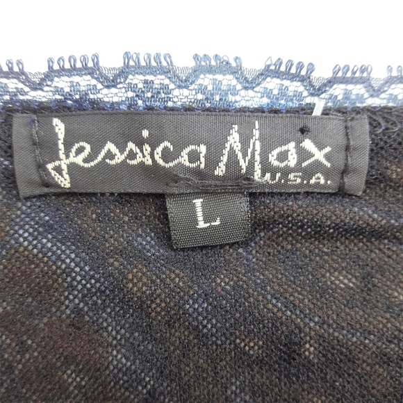 Jessica Max Y2K Top Pullover Embellished Lace Sparkle USA - Picture 6 of 8